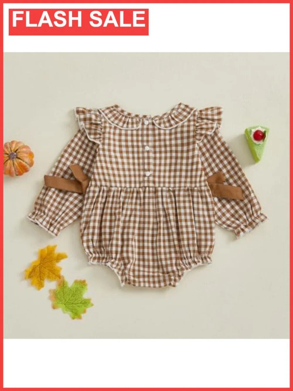 Newborn Baby Girl Thanksgiving Romper Long Sleeve Cotton Bodysuit